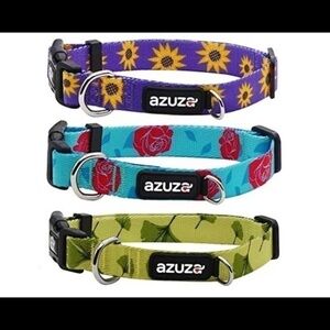 3 pack  set floral print dog collars